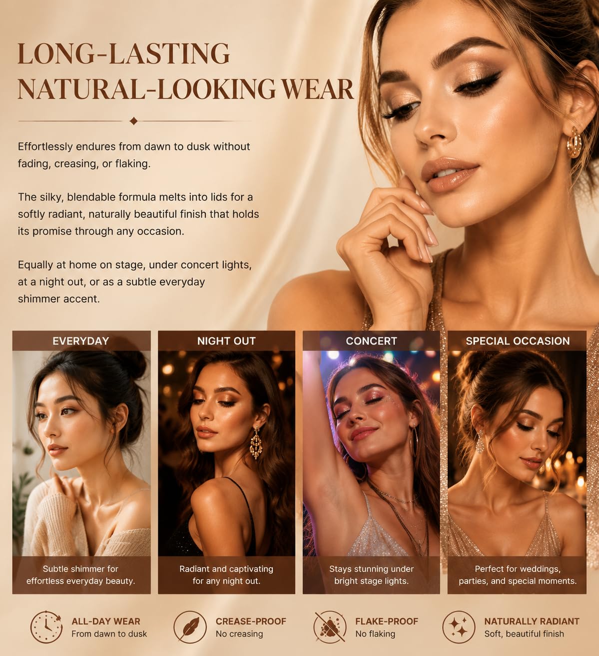 Haloskin Neutral Eyeshadow Palette – 9 Highly Pigmented Shades | Matte, Shimmer & Glitter Finish | Long-Lasting Silky Eye Makeup | Vegan & Cruelty-Free